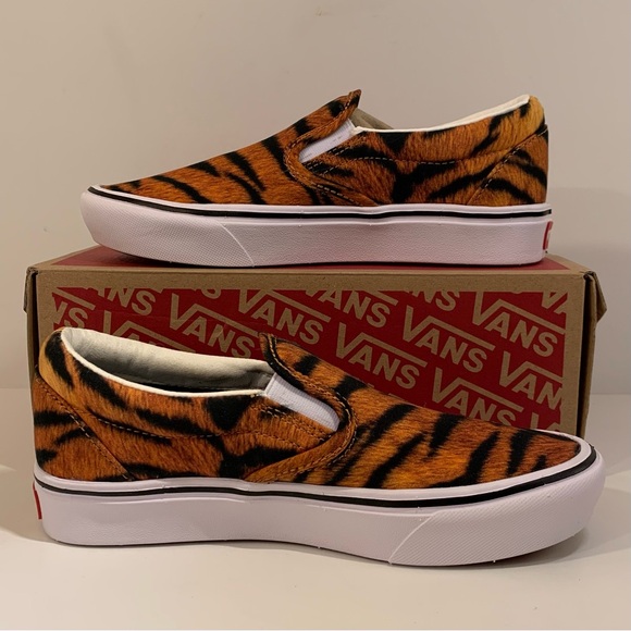 [BRAND NEW] VANS COMFYCUSH SLIP-ON TIGER PRINT WOMENS SHOES SIZE 5.5 SNEAKERS - Picture 4 of 11
